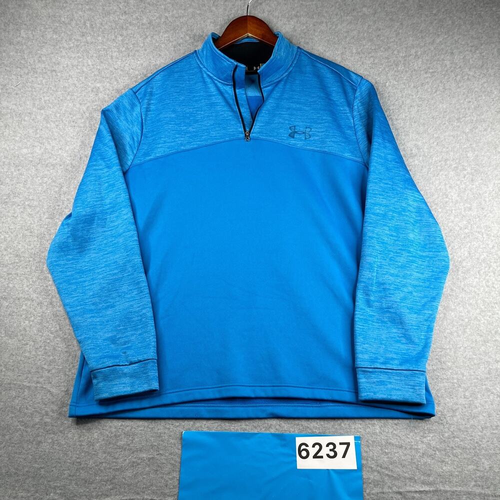 Under Armor Sweatshirt 1/4 Zip Blue Heather Long Sleeve Pullover Casual